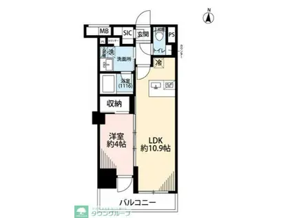 プレール・ドゥーク亀戸VI(1LDK/5階)の間取り写真