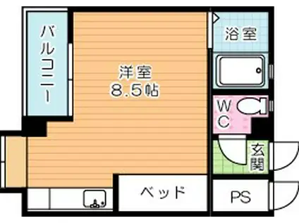 第2コーポあけみ(ワンルーム/3階)の間取り写真