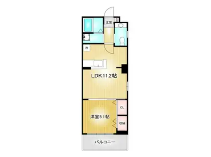 エテルナ本陣(1LDK/5階)の間取り写真