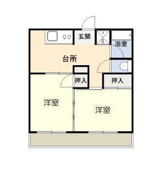 グラシアス本郷(2DK/2階)の間取り写真