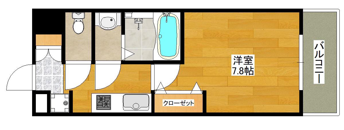 LUXE東三国IV(1K/2階)の間取り写真
