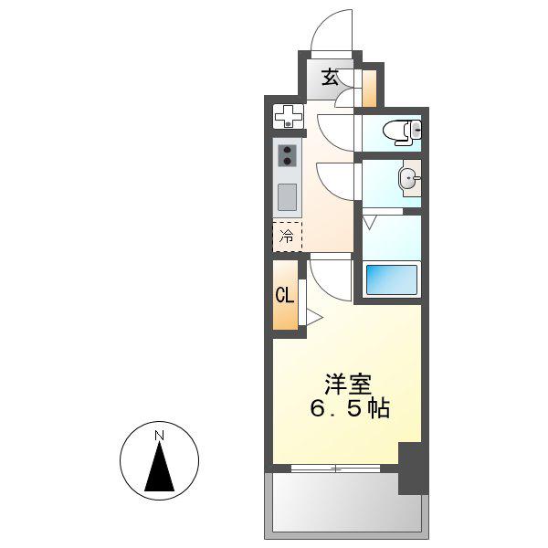 プレサンスNAGOYA本陣(1K/12階)の間取り写真