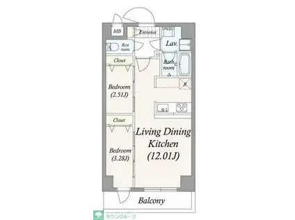 GRAN PASEO 谷在家(2LDK/4階)の間取り写真