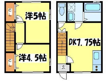 オリエンス美咲野(2DK/1階)の間取り写真