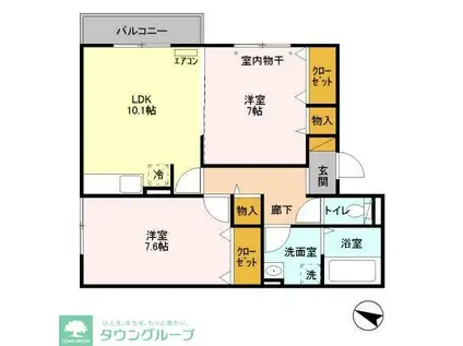 ステラ前ヶ崎(2LDK/3階)の間取り写真