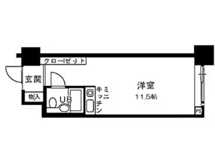 イーストコート2番街(ワンルーム/7階)の間取り写真