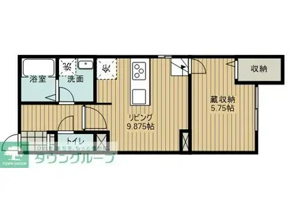 WILLOWS神明(1LDK/1階)の間取り写真