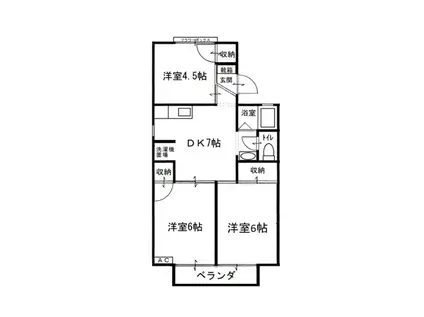 セジュール詫間A棟(3DK/2階)の間取り写真