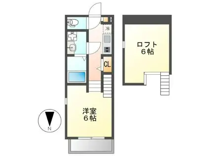 オタレドールカサトリ(1K/1階)の間取り写真