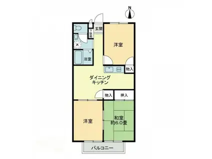 フォブール大井A(3DK/1階)の間取り写真