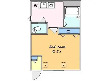 OXFORD SETAGAYA(1K/1階)の間取り写真