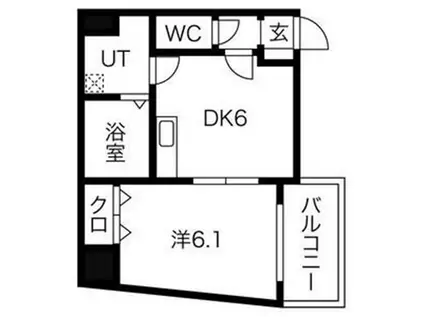 ES-GRANDE MINAMIMORIMACHIエスグランデ南森町(1DK/1階)の間取り写真