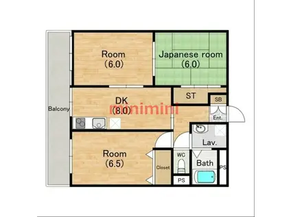 メゾンソレイユ(3DK/1階)の間取り写真