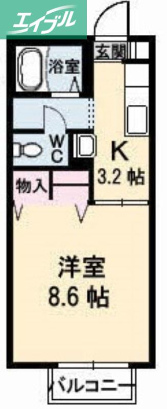 杉乃子ハイム(1K/1階)の間取り写真