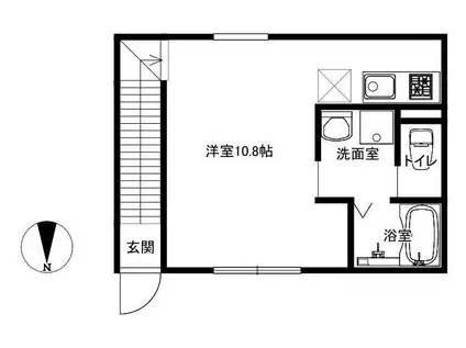フォヴェアセンダイ(ワンルーム/2階)の間取り写真