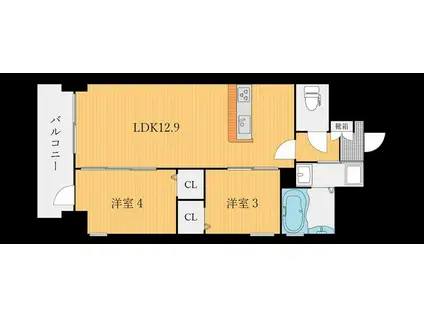 プレジデンスざ京(1SLDK/12階)の間取り写真