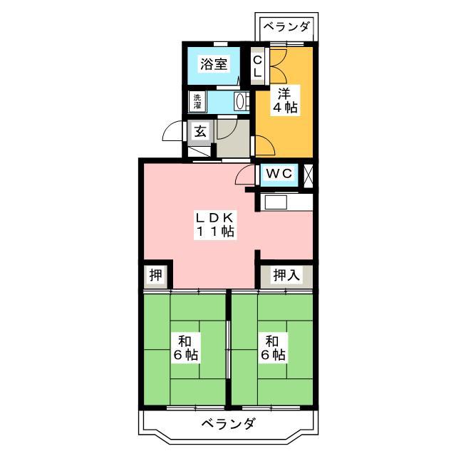エクレール西湘(3LDK/3階)の間取り写真