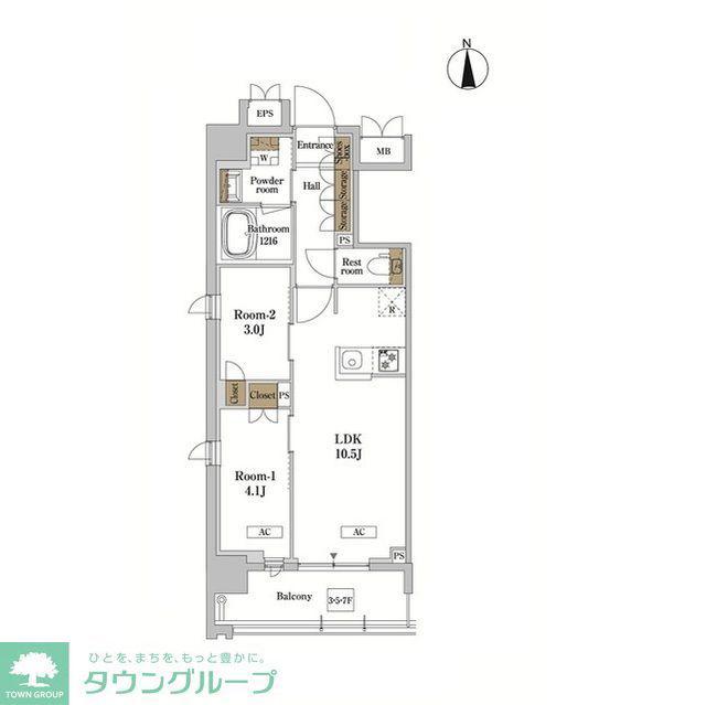 RJRプレシア蒲田(2LDK/5階)の間取り写真
