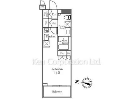 目黒第一マンションズ(ワンルーム/9階)の間取り写真