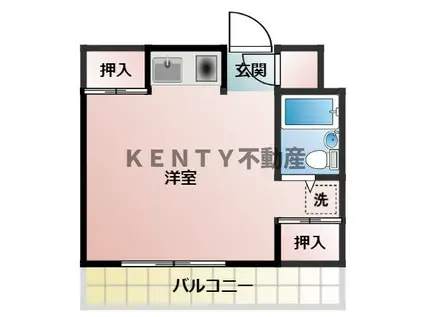 第3丸仙ハイツ(ワンルーム/1階)の間取り写真