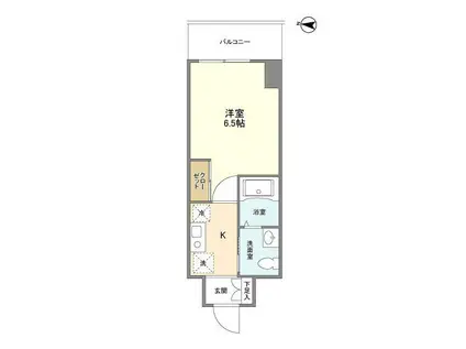 アクシーズグランデ蕨IV(1K/6階)の間取り写真