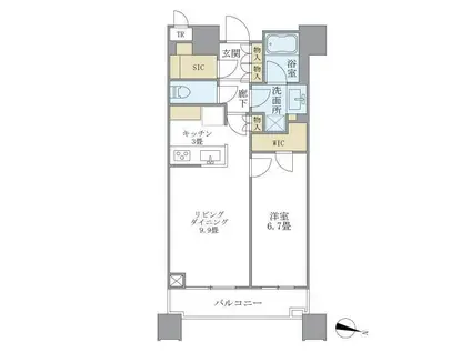 ブリリアタワーズ目黒ノース(1LDK/3階)の間取り写真