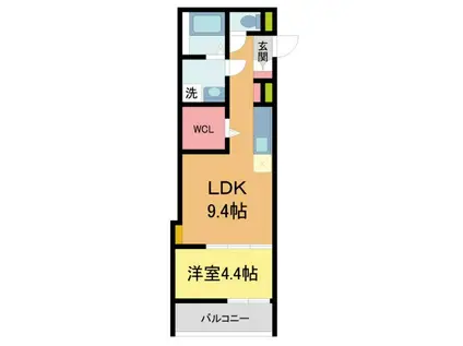 S-MOVE西宮今津(1LDK/3階)の間取り写真