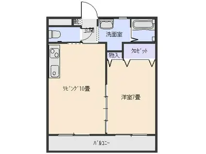 ALVAI(1LDK/1階)の間取り写真