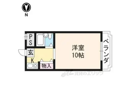 川端ハイツ(1K/3階)の間取り写真