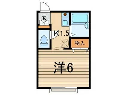 FAMILLEハウス(1K/2階)の間取り写真