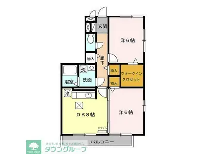 セジュール山の根(2DK/1階)の間取り写真