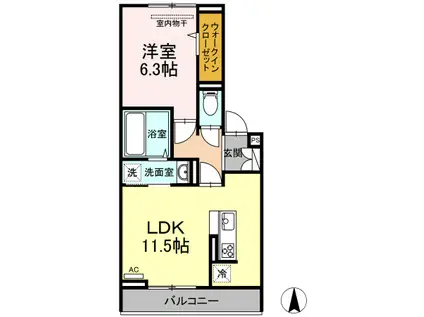 クラウドMR(1LDK/2階)の間取り写真