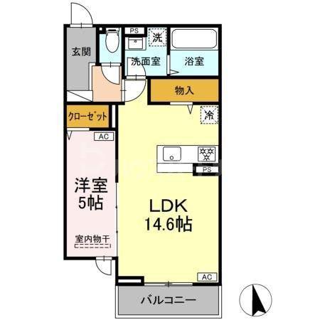 セレスティア竹ノ塚II(2LDK/1階)の間取り写真