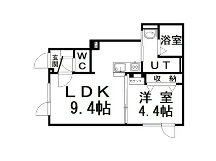 FIERTE(1LDK/1階)の間取り写真