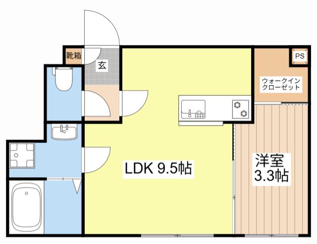 イオ・リアン坂本II(1LDK/1階)の間取り写真