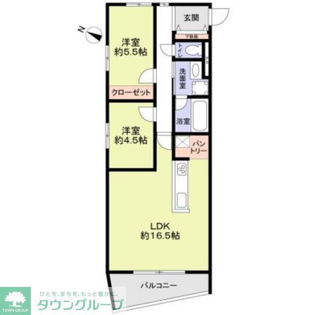 THE TAKASUNA KULTURCE(2LDK/1階)の間取り写真