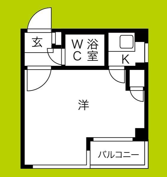 アパートメント新深江(1K/3階)の間取り写真