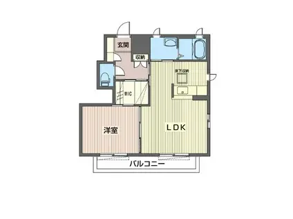 ラメール A(1LDK/1階)の間取り写真