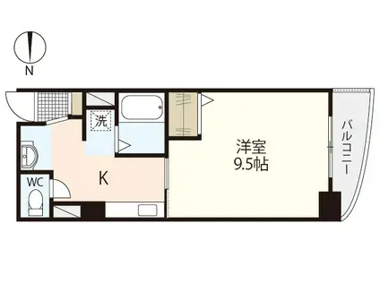 第2オーシャンハイツ(1K/6階)の間取り写真