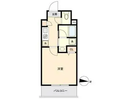 CAVANA新栄(1K/3階)の間取り写真