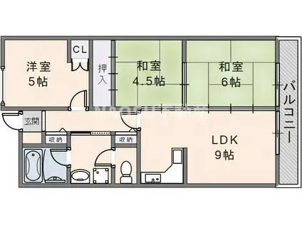 キャッスル東花園(3LDK/2階)の間取り写真