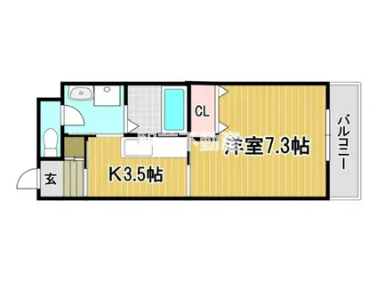 アルファルファA(1K/1階)の間取り写真