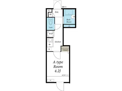 リブリ・ケー&エム(1K/2階)の間取り写真