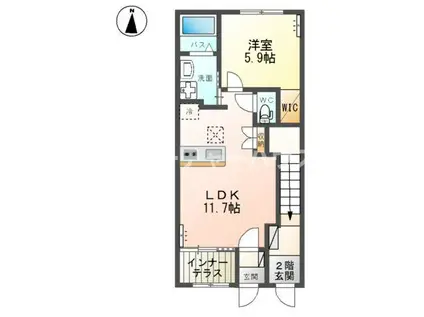 シンティランテ(1LDK/1階)の間取り写真