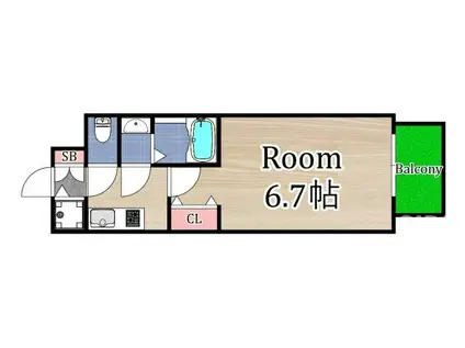 S-RESIDENCE都島LUX(1K/7階)の間取り写真