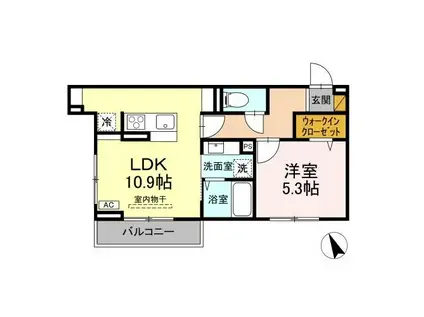 セレウィータ栄町(1LDK/3階)の間取り写真