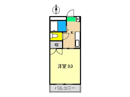 マンションアーバン(1K/3階)の間取り写真