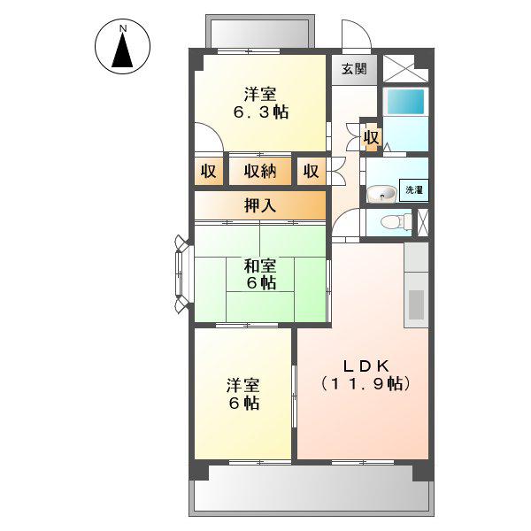 ノールプラージュ(3LDK/3階)の間取り写真