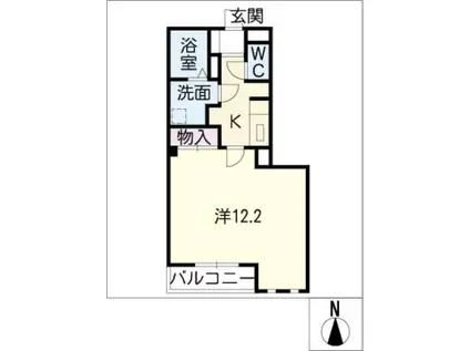 CRESTOR(1K/2階)の間取り写真