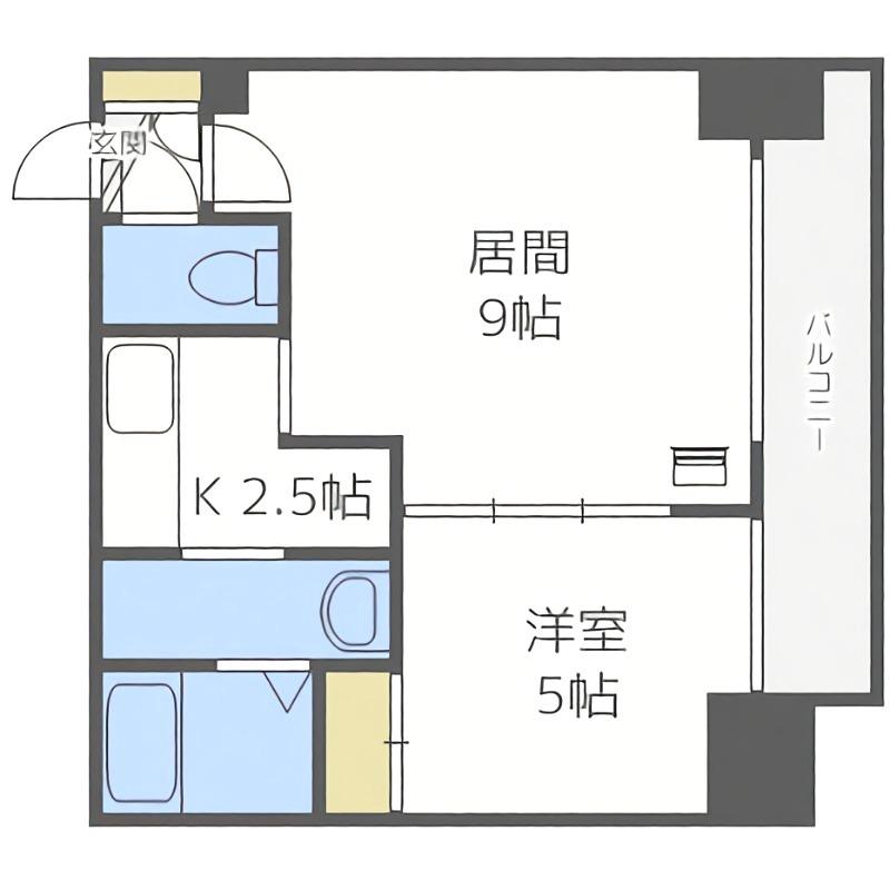 サンコート大通(1LDK/3階)の間取り写真